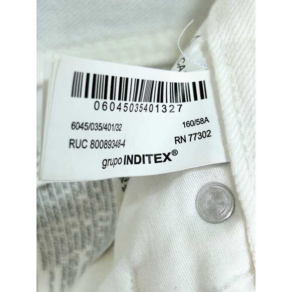 ZARA High Rise Wide Leg Jeans Size 0 / EUR 32 Light Wash Distressed Denim Y2K - Picture 6 of 12